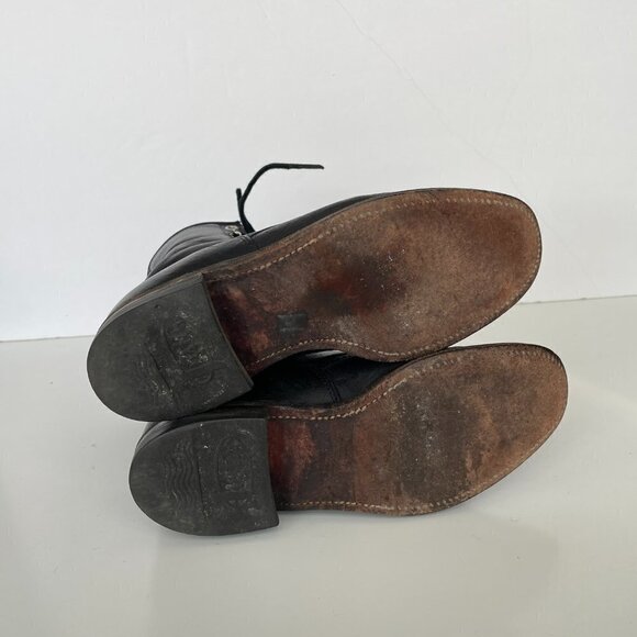 Justin 506 Lace Up Leather Mid-Calf Casual Round Toe Western Boots Black 4 - Picture 7 of 7